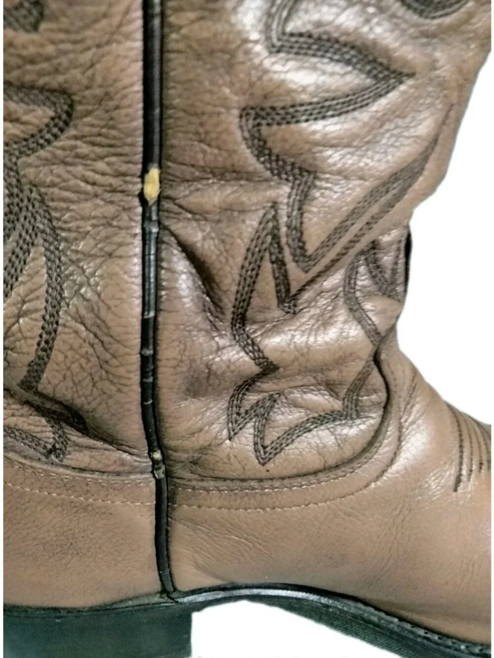 Men's 7.5 EE Justin Boots Brown Embroidered Leather Western Cowboy Boots  1450
